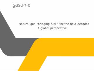 Natural gas:”bridging fuel “ for the next decades 		A global perspective