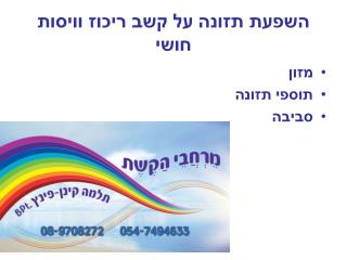 השפעת תזונה על קשב ריכוז וויסות חושי