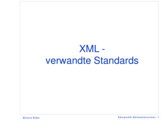 XML - verwandte Standards