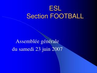 ESL Section FOOTBALL