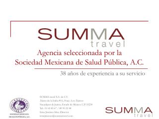 Agencia seleccionada por la Sociedad Mexicana de Salud Pública, A.C.