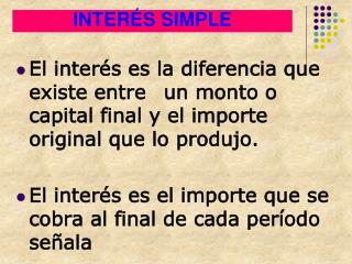 INTERÉS SIMPLE