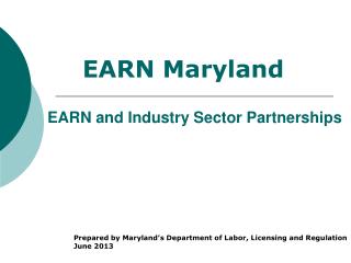 EARN and Industry Sector Partnerships