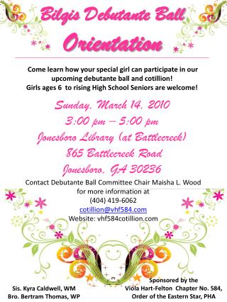 Contact Debutante Ball Committee Chair Maisha L. Wood for more information at (404) 419-6062