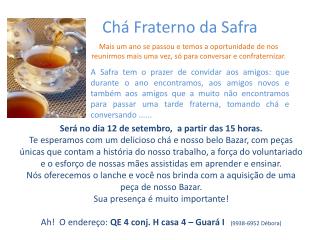 Chá Fraterno da Safra