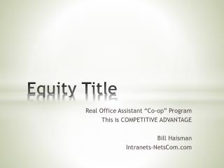 Equity Title
