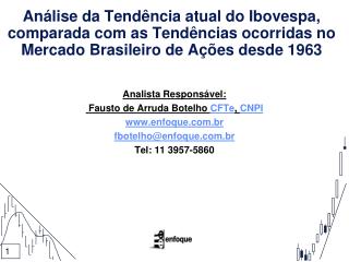 Analista Responsável: Fausto de Arruda Botelho CFTe , CNPI enfoque.br