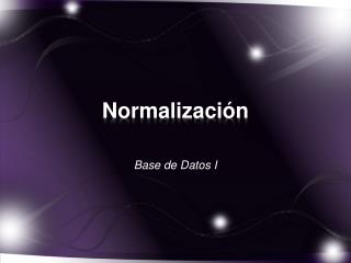 Normalización