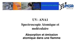 UV- ANA1 Spectroscopie Atomique et moléculaire