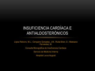 INSUFICIENCIA CARDÍACA E ANTIALDOSTERÓNICOS