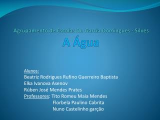 Agrupamento de Escolas Dr. Garcia Domingues - Silves A Água