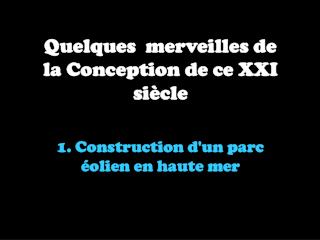 1. Construction d'un parc éolien en haute mer