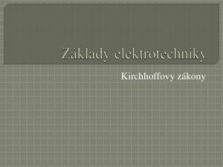 Základy elektrotechniky