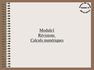 Module1 Révisions Calculs numériques