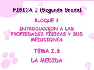 FISICA I (Segundo Grado)