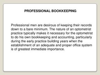 PROFESSIONAL BOOKKEEPING