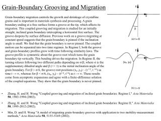 Grain-Boundary Grooving and Migration