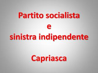 Partito socialista e sinistra indipendente Capriasca