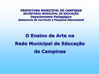 O Ensino de Arte na Rede Municipal de Educação de Campinas