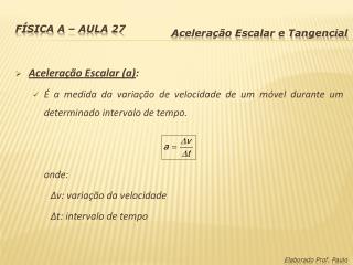 Física A – Aula 27