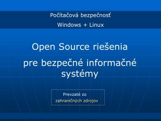 Počítačová bezpečnosť Windows + Linux