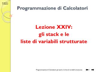 Programmazione di Calcolatori