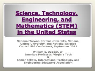 Science, Technology, Engineering, and Mathematics (STEM) in the United States