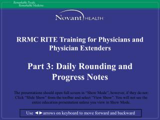 RRMC RITE Training for Physicians and Physician Extenders Part 3: Daily Rounding and