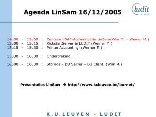 Agenda LinSam 16/12/2005