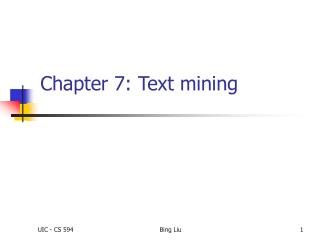 Chapter 7: Text mining