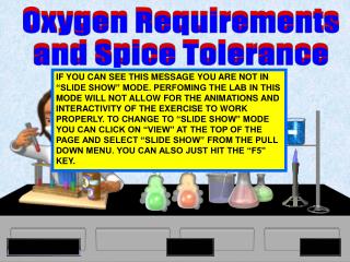 Oxygen Requirements and Spice Tolerance
