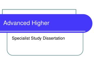 Advanced Higher