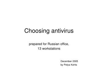 Choosing antivirus