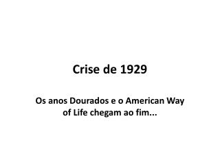 Crise de 1929