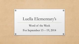 Luella Elementary’s
