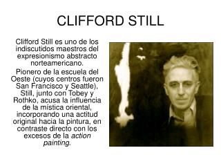 CLIFFORD STILL