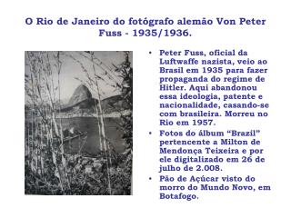 O Rio de Janeiro do fotógrafo alemão Von Peter Fuss - 1935/1936.