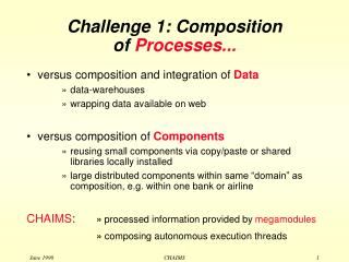 Challenge 1: Composition of Processes...
