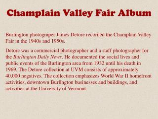 Champlain Valley Fair Album
