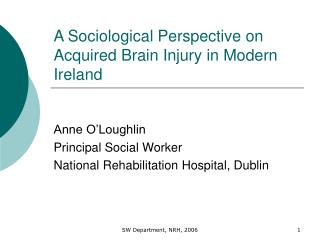 A Sociological Perspective on Acquired Brain Injury in Modern Ireland