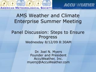 AMS Weather and Climate Enterprise Summer Meeting