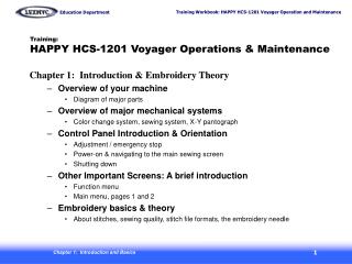 Training: HAPPY HCS-1201 Voyager Operations &amp; Maintenance