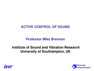 Active control of sound