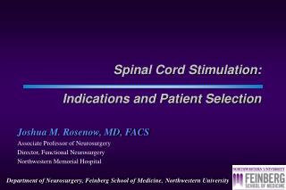 Spinal Cord Stimulation: Indications and Patient Selection