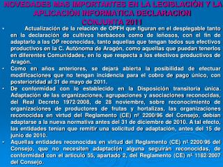 NUEVA LEGISLACION RECONOCIMIENTO ORGANIZACIONES DE PRODUCTORES FRUTAS Y HORTALIZAS