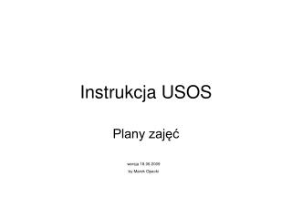Instrukcja USOS