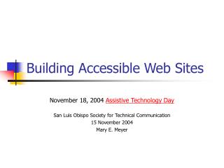 Building Accessible Web Sites