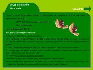 VOLCO DO TRACTOR Datos legais