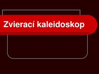 Zvierací kaleidoskop
