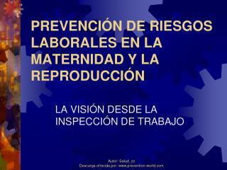 PREVENCIÓN DE RIESGOS LABORALES EN LA MATERNIDAD Y LA REPRODUCCIÓN